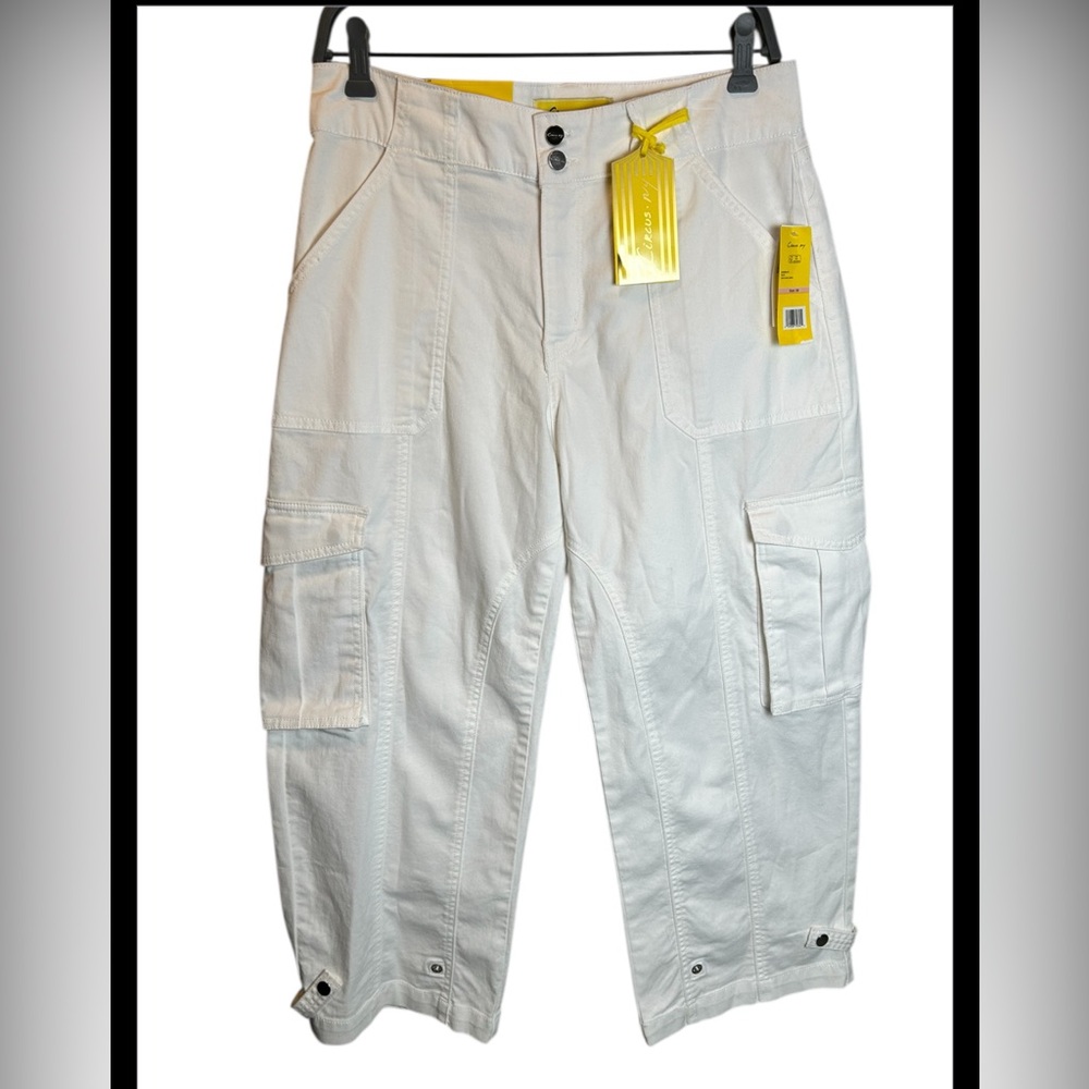 NWT Circus NY Sam Edelman White Cotton Low Slung  Ankle Cargo Pants Size 28 (6)